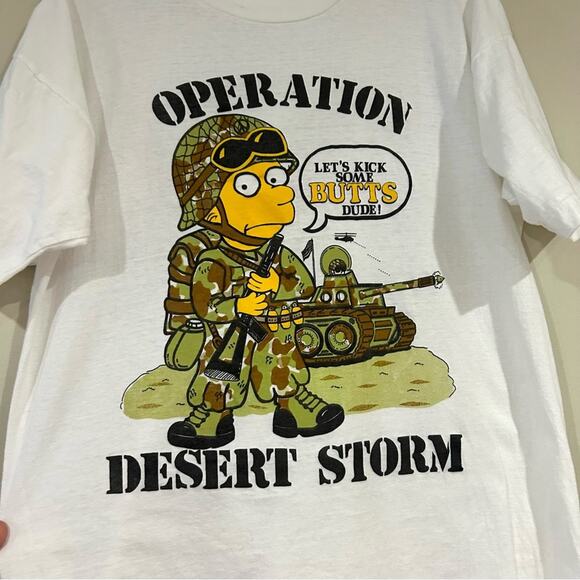 Vintage Bart Simpson Operation Desert Storm Shirt - Picture 2 of 3